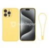Silicone Case Yellow + Wrist Strap iPhone 15 Pro Max