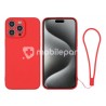 Silicone Case Red + Wrist Strap iPhone 15 Pro Max