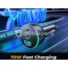 Car Charger 70W Fast Charging + 3 Ports USB - Type C - Type C