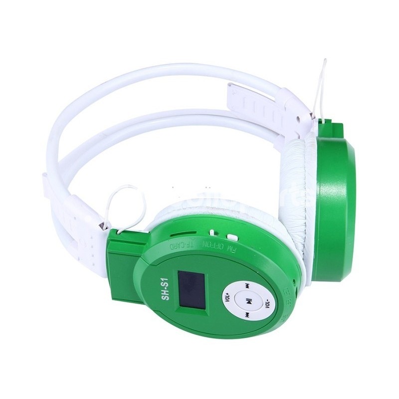 Stereo Headphone Sport + LCD Screen Green