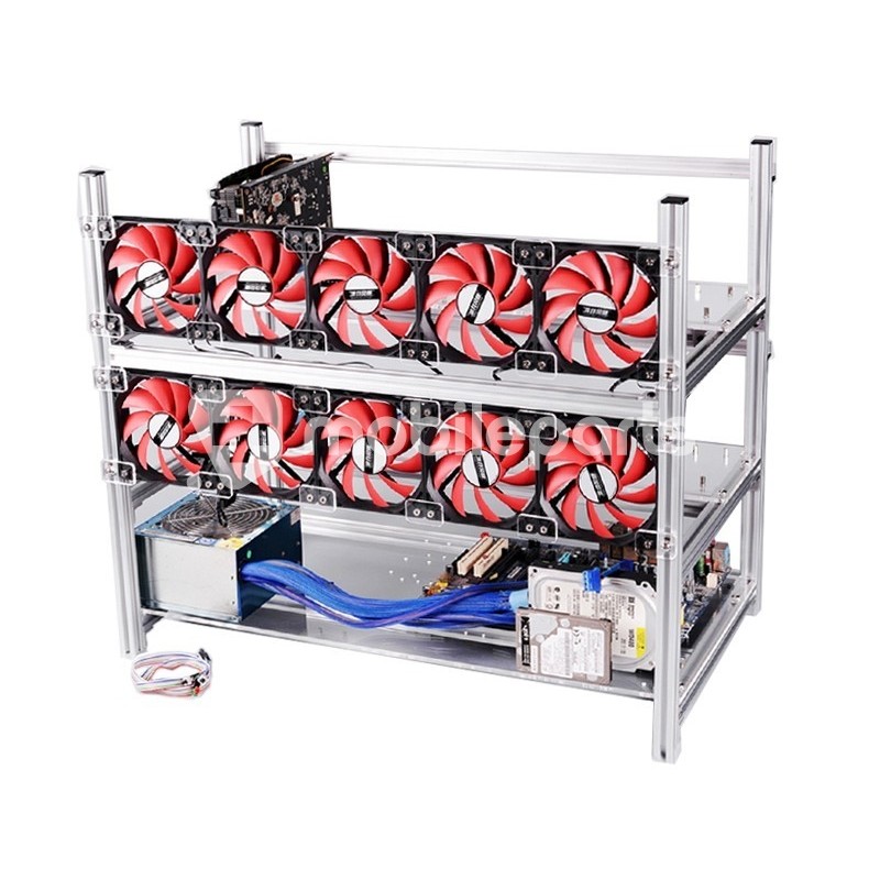 Aluminum Mining Rig Frame For 14 GPU