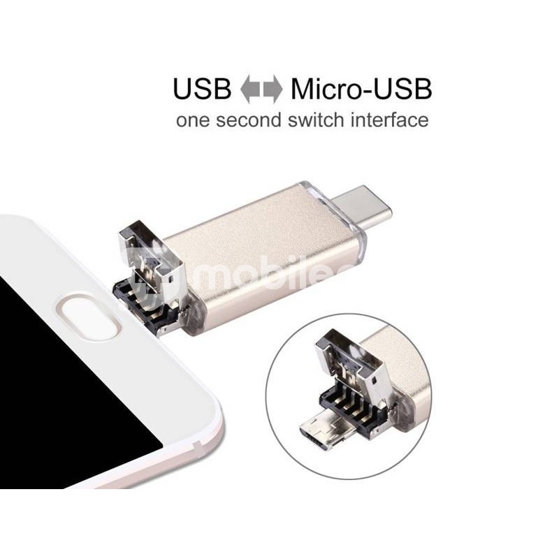 32GB USB-C 3-in-1 OTG Flash Drive Phone and PC