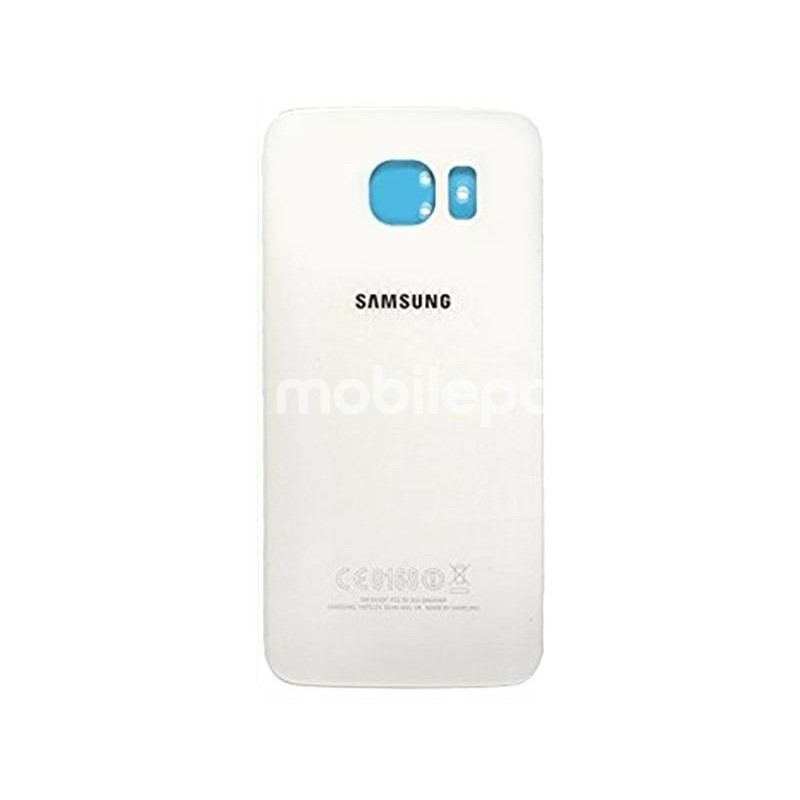 Retro Cover Bianco + Adesivo Guarnizione Samsung SM-G925 S6 Edge Ori