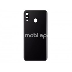 Rear Cover Black + Camera Lens Samsung SM-A205 A20 No Logo