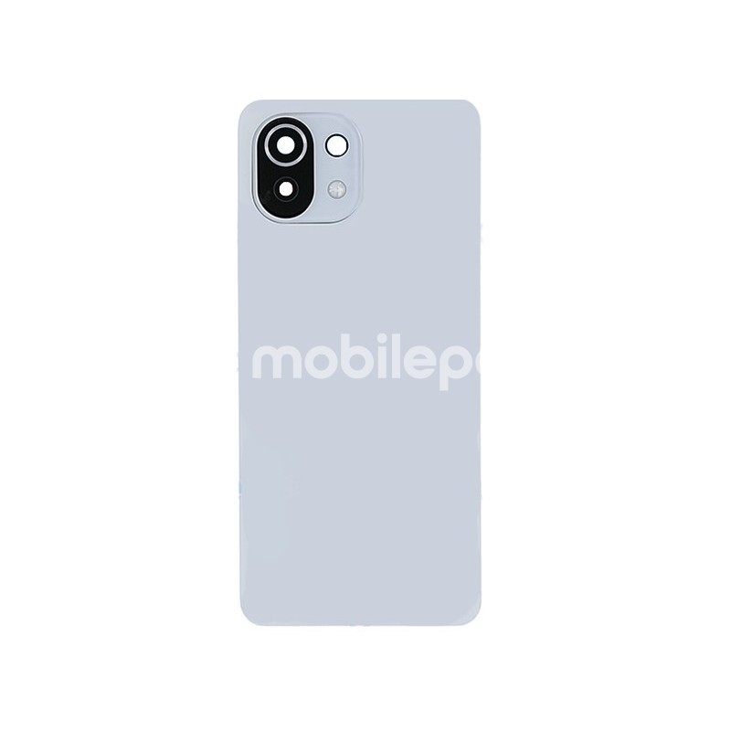 Rear Cover White + Camera Lens Xiaomi Mi 11 Lite - 11 Lite 5G No Logo