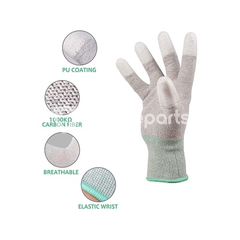 Stretchy Gloves in Carbon Fibre/pu Esd S