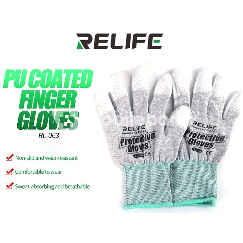 Relife RL-063 Stretchy Gloves in Carbon Fibre - Esd Size L