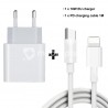20W Charger + Type C to Lightning Cable for Apple iPhone