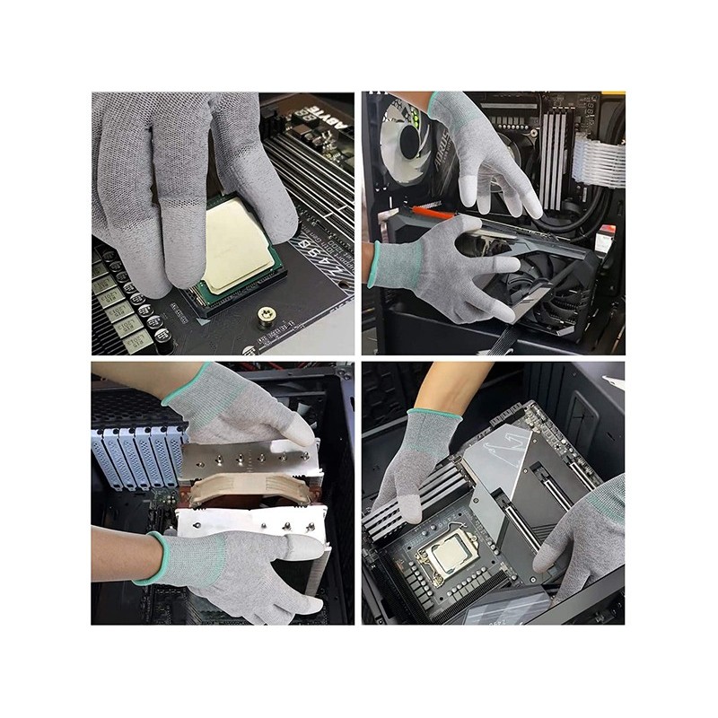 Stretchy Gloves in Carbon Fibre/pu Esd S