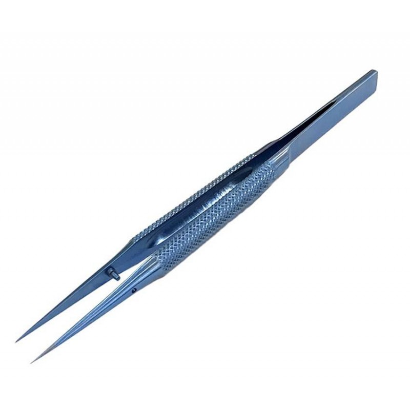 Pinzetta Blu Per Elettronica In Titanio Oftalmico 14CM