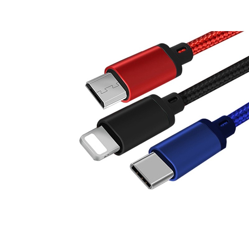 Usb charger 3 In 1 - 8 Pin - Type-C - Micro USB
