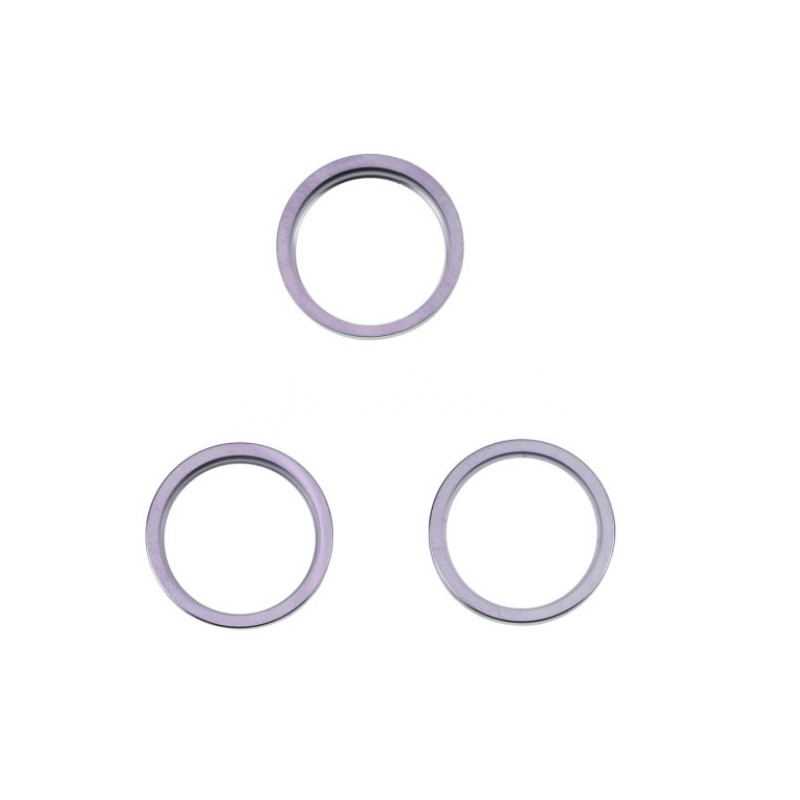 3PCS Rear Camera Glass Lens Metal Outside Protector Purple IPhone 14 Pro