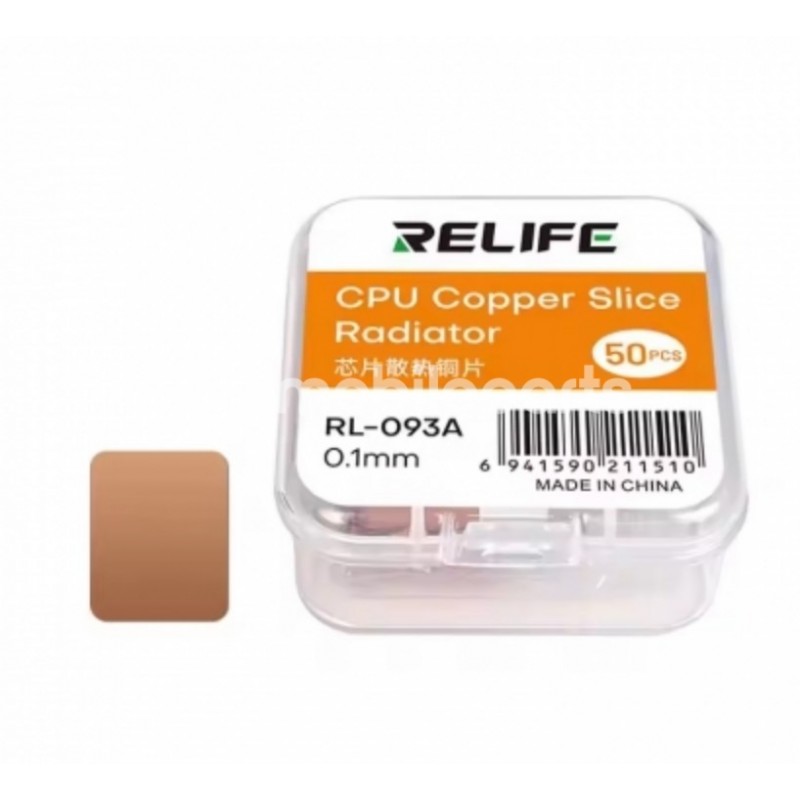 RELIFE RL-093A Copper Slice Radiator Mainboard CPU Chip Cooling 50Pcs (0.1*12.45*14mm)