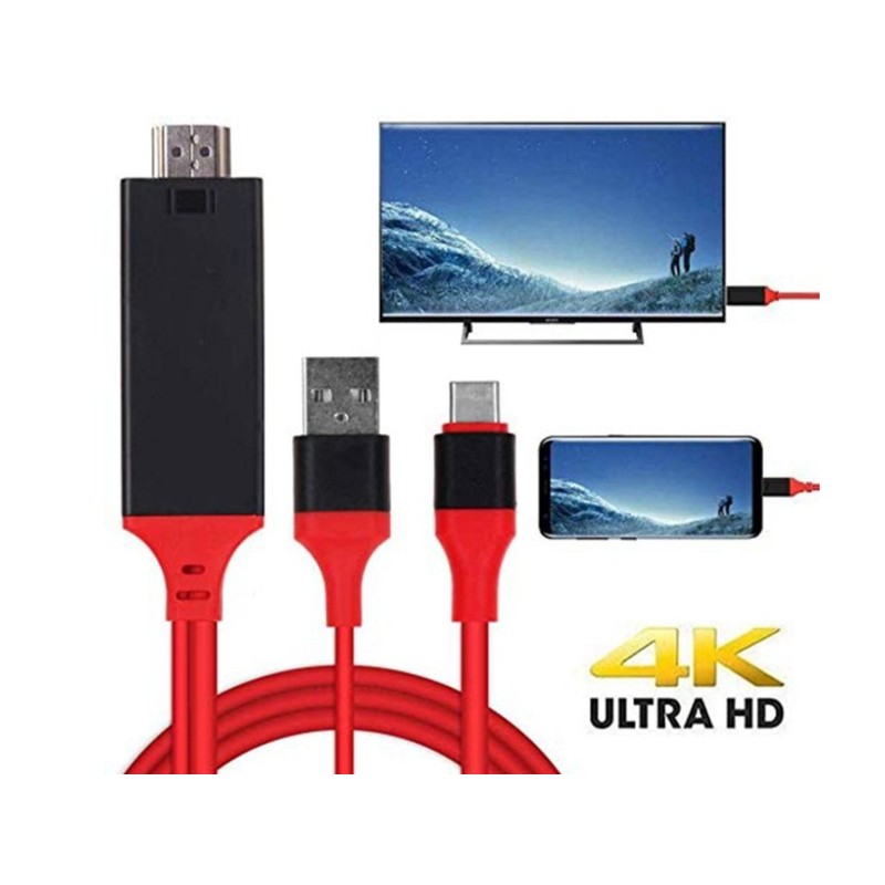 Cable USB 3.1 Type-C to HDMI MHL 4K Smartphone to TV Transmitter