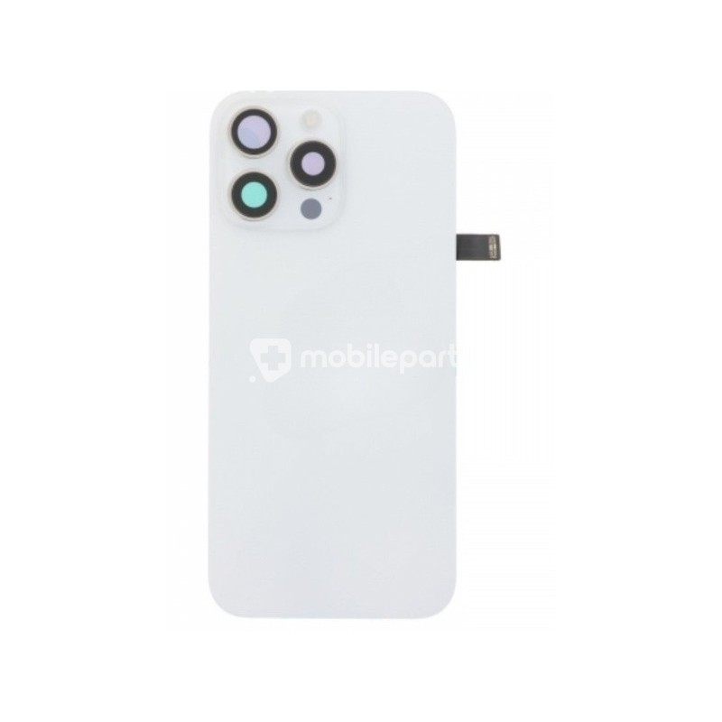 Rear Cover White Titanium + Holder + Magnetism Ring iPhone 16 Pro Max No Logo