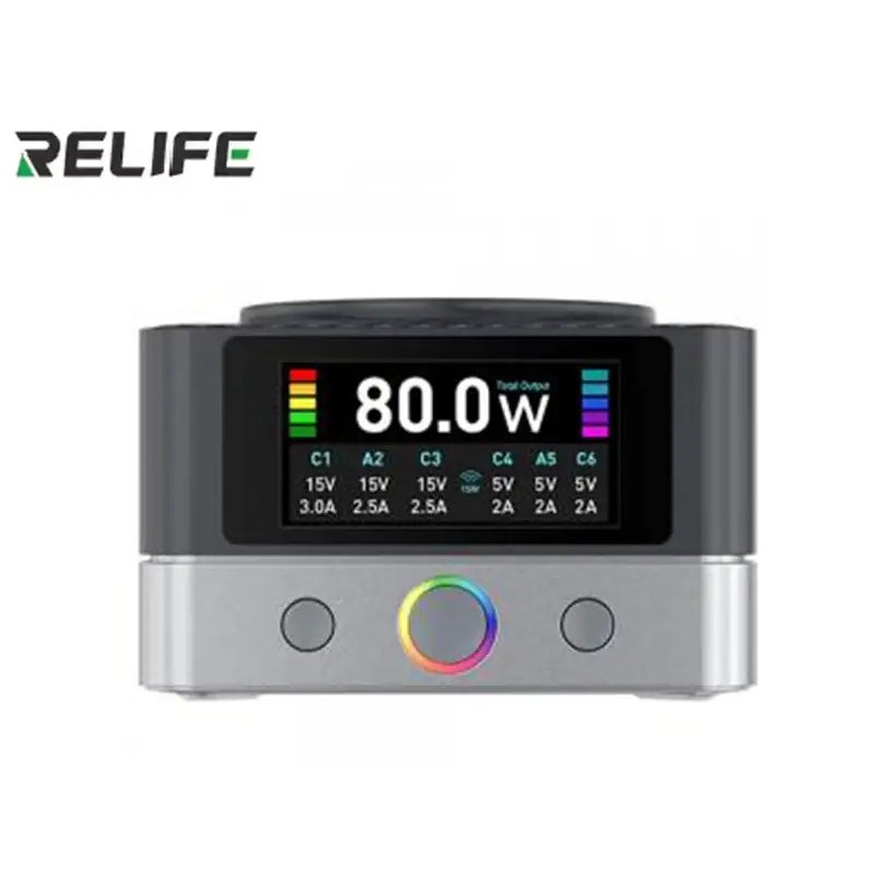 RELIFE Q7 SMART DISPLAY 6-Port Fast Charger