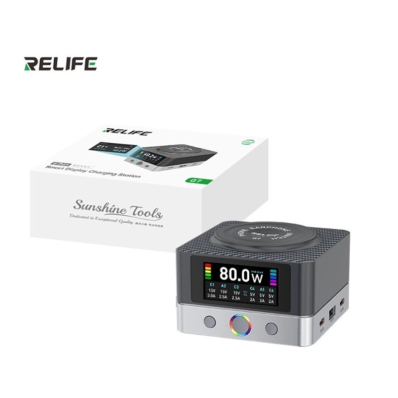 RELIFE Q7 SMART DISPLAY 6-Port Fast Charger