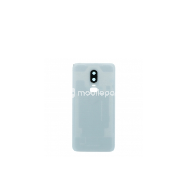 Rear Cover White + Camera Lens OnePlus 6