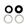 Set 4 Pcs Rear Camera Lens + Frame White iPhone 13