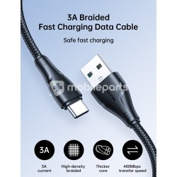 Joyroom S-A11 3A Fast Charge Type-C Data Cable 1.2m-Black