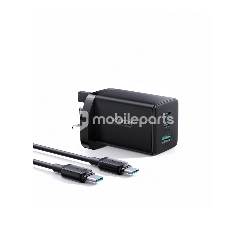 Joyroom GaN Ultra TCG01 65W Fast Charger + 100W C to C Cable 1.2m-Black