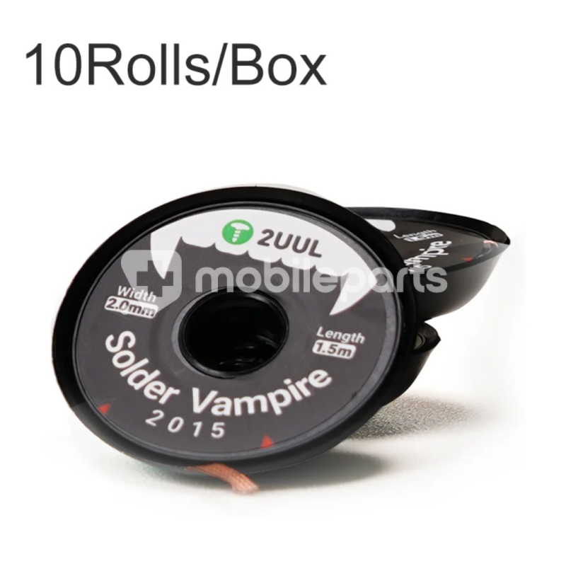 2UUL Ultra Density Solder Vampire Desoldering Wick 2.0mm * 1.5m (10 Rolls-Box)