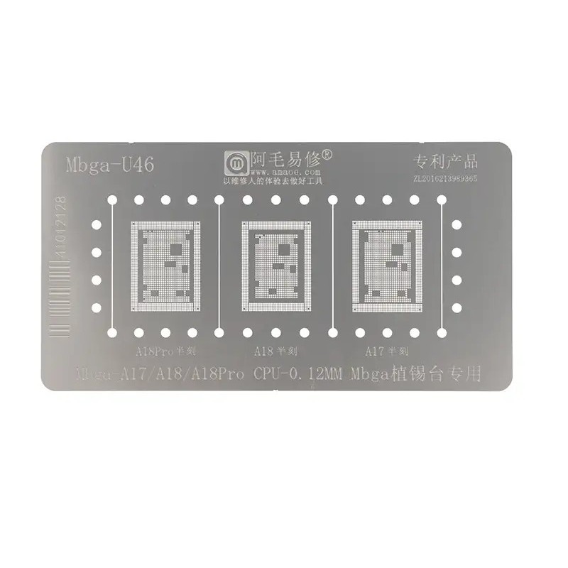 Amaoe Mbga-U46 0.12MM A17 - A18 - A18Pro Reballing Stencil