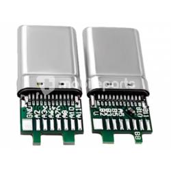 24Pin Type-C Male Fast Charging Connector with 16 Solder Joints + 10NF Capacitor