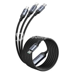 Joyroom S-A21 Speedy Series 30W 3-in-1 Fast Charging Cable (Type-C to L+C+M) 1.2m-Black
