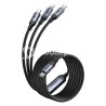 Joyroom S-A21 Speedy Series 30W 3-in-1 Fast Charging Cable (Type-C to L+C+M) 1.2m-Black