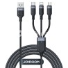 Joyroom S-A18 3.5A Lightning+Type-C+Micro3-in-1 Data Cable 1.2m-Black