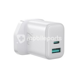 Joyroom JR-TCF21 20W Dual-Port (A+C) Charger-White (UK)