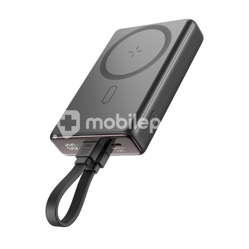 Joyroom JR-PBM01 20W Magnetic Wireless Power Bank with Built-in Cable&Kickstand 10000mAh-Black