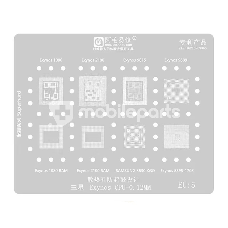 Amaoe EU:5 0.12M CPU Repair BGA Reballing Stencil Samsung