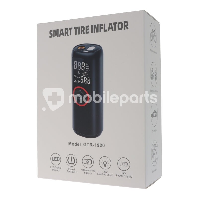 GTR-1920 Tire Inflator Portable Air Compressor with Digital Pressure Black