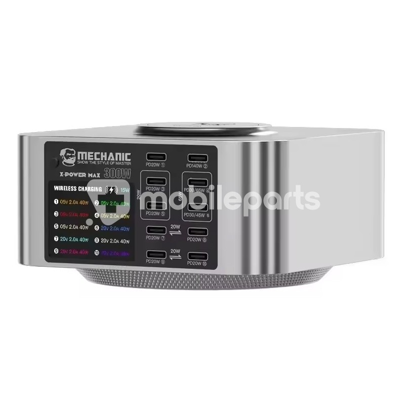 Mechanic X-Power Max 300W Multi-port Desktop Superfast Charging with Wireless Charger 220V EU Plug