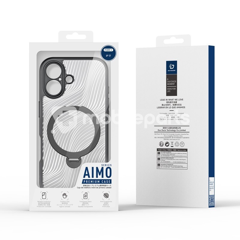 Case DUX DUCIS Aimo Mag Series Magnetic Matte Anti-drop TPU + PC  + Ring Holder for iPhone 17 Black