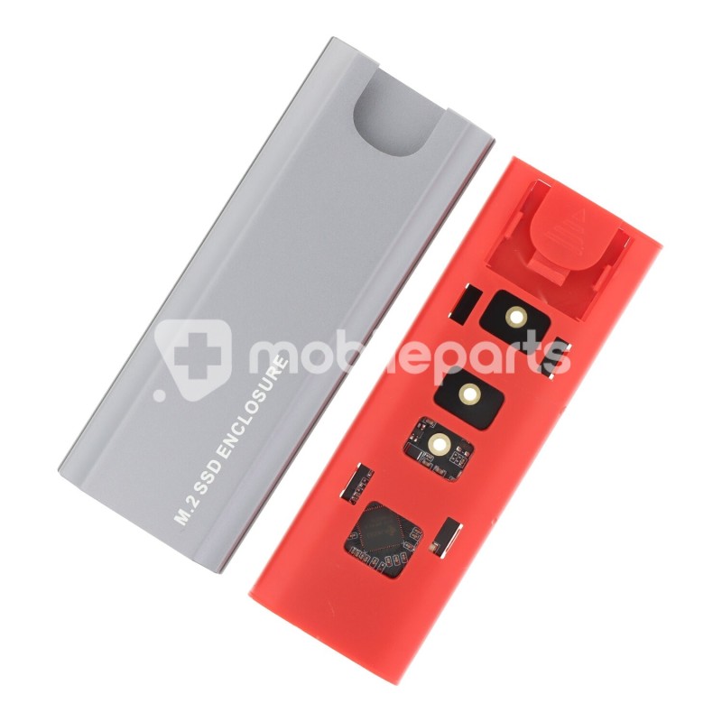 M.2 NVME SSD to USB3.1 Portable Aluminum External Box Adapter with Type-C to Type-C&USB Grey