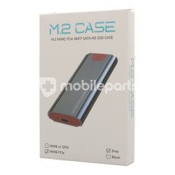 M.2 NVME SSD to USB3.1 Portable Aluminum External Box Adapter with Type-C to Type-C&USB Grey