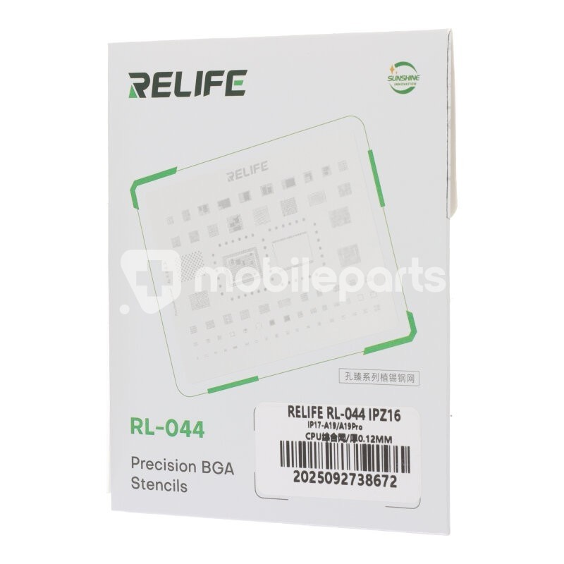 RELIFE RL-044 0.12MM IPZ16 A19 - A19Pro CPU Rework Repair BGA Reballing Stencil iPhone 17 Series