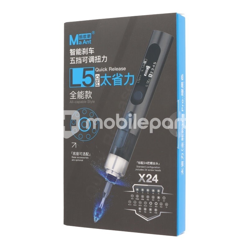 MaAnt L5 Pro Double Torque Adjustable Precision Electric Screwdriver Set with Bits*24