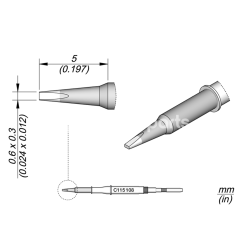 JBC C115108 Chisel Cartridge 0.6 x 0.3