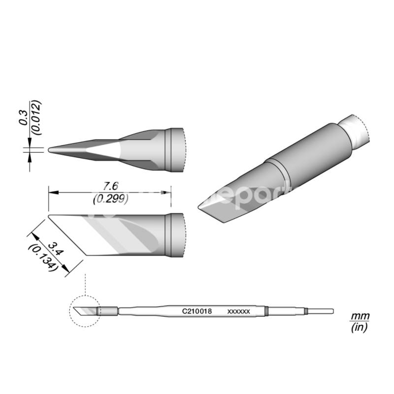 JBC C210018 Knife Cartridge 3.4 x 0.3