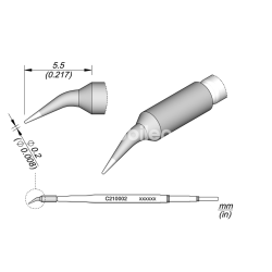 JBC C210002 Conical Bent Cartridge Ø 0.2