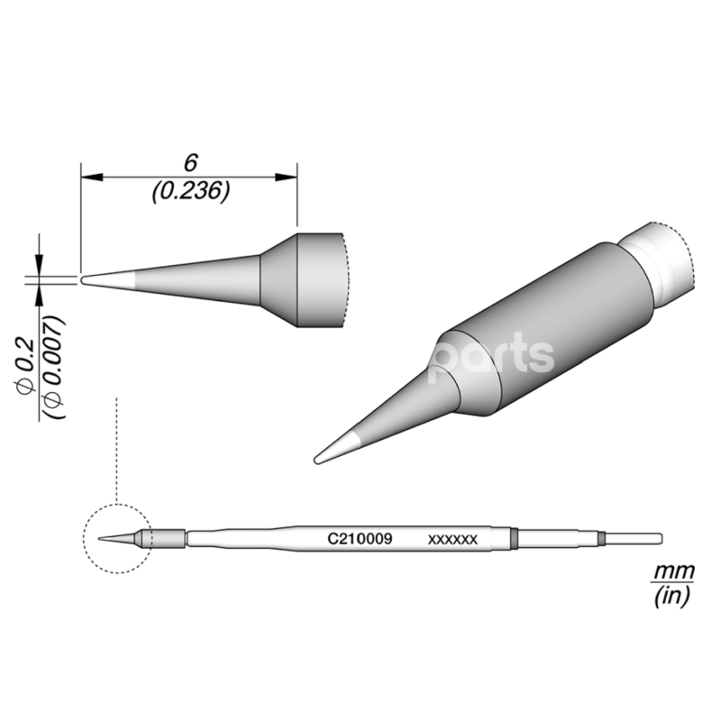 JBC C210009 Conical Cartridge Ø 0.2