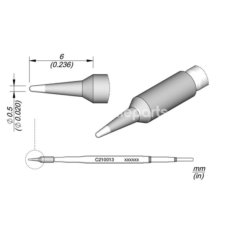 JBC C210013 Conical Cartridge Ø 0.5