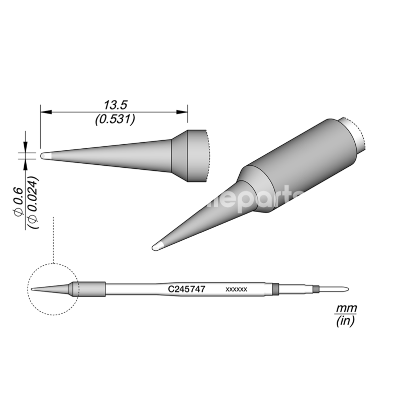 JBC C245747 Bevel Cartridge Ø 0.6