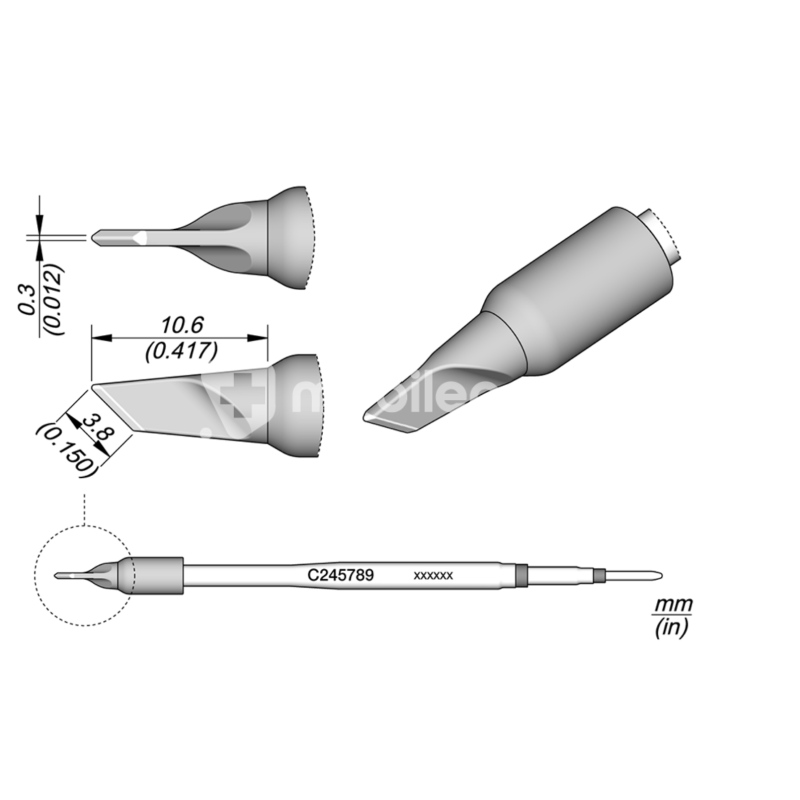 JBC C245789 Knife Cartridge 3.8 x 0.3