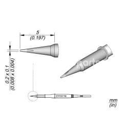 JBC C115116 Chisel Cartridge 0.2 x 0.1