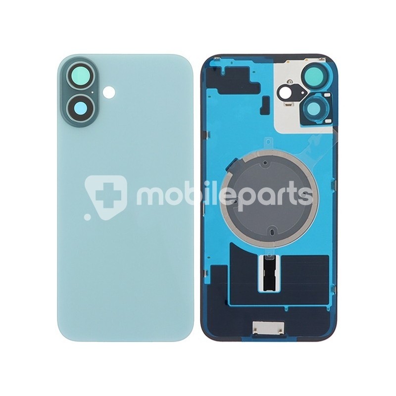 Rear Cover Teal + Holder + Magnetism Ring iPhone 16 Plus No Logo
